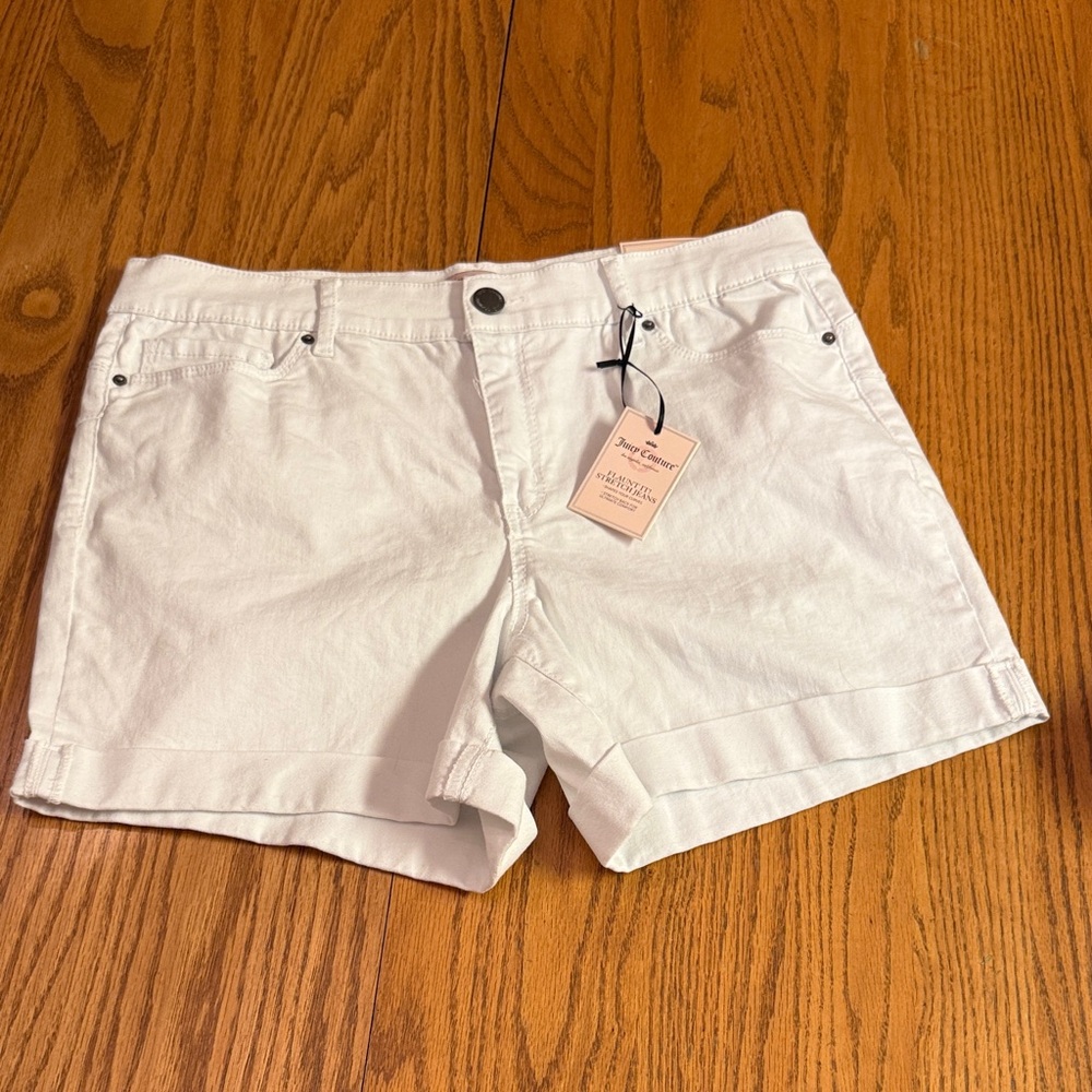 Juicy Couture Classic White Jean Shorts size 14 NWT